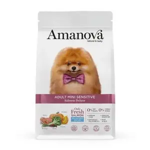 amv adult mini sensitive salmon deluxe calabaz kg